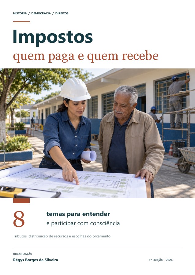 Capa da cartilha Impostos: quem paga e quem recebe