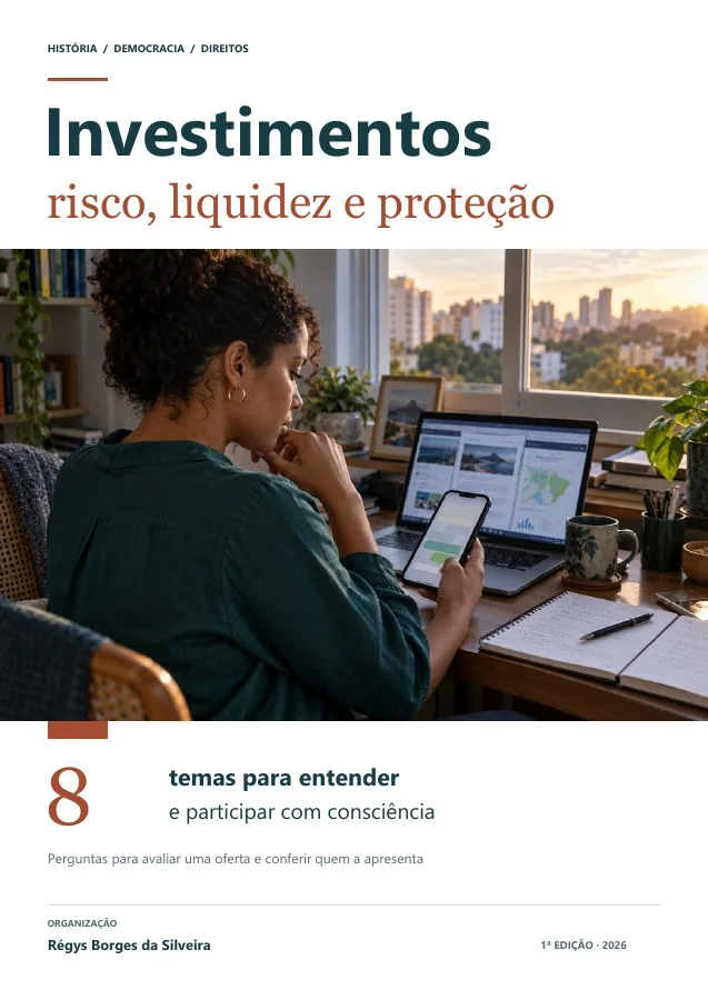 Capa de Investimentos sem promessas: risco, liquidez e proteção