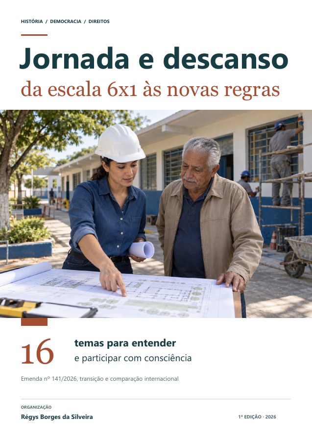 Capa da cartilha Jornada e escalas de trabalho: a mudança da 6x1 e as experiências internacionais