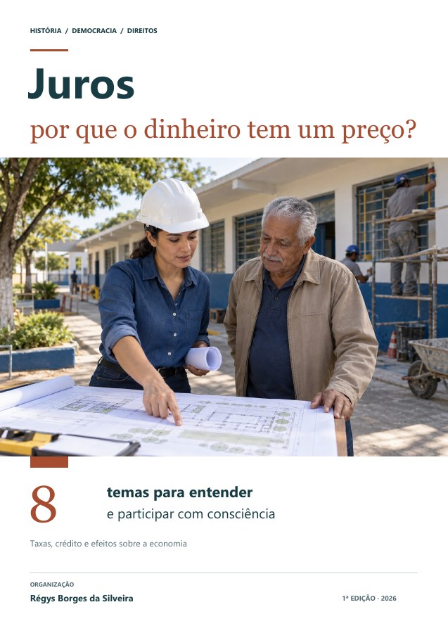 Capa da cartilha Juros: por que o dinheiro tem um preço?